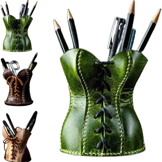 Leather Corset Pen Holder